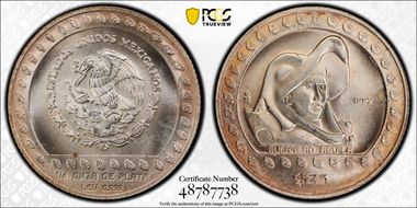 1992-Mo 25 Peso Guerrero Aguila MS67