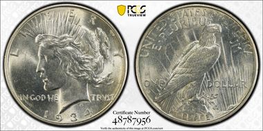 1934-D $1 MS62