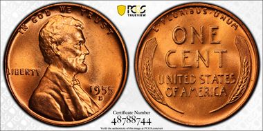 1955-D 1C MS67RD