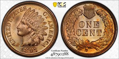 1897 1C MS66+ RD