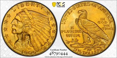 1909 $2.50 MS66