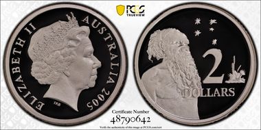 2005 $2 Silver PR70DCAM