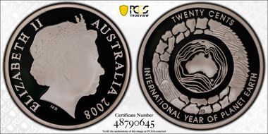 2008 20C Planet Earth Silver PR70DCAM
