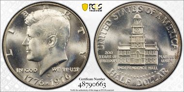 1976-S 50C Silver MS68