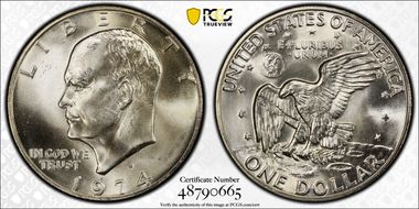 1974-S $1 Silver MS67