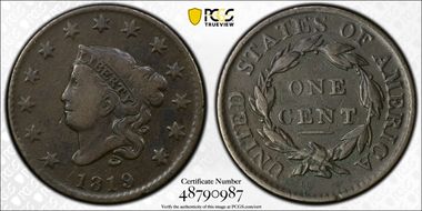 1819 1C N-6, Small Date F12BN