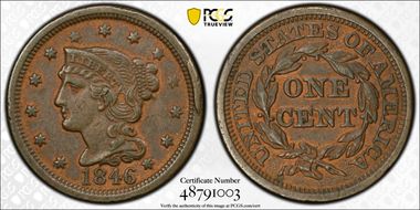1846 1C N-16  Tall Date N1BN