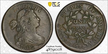 1802 1C S-241, No Stems VF30BN