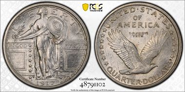 1917-D 25C Type 1 MS63FH