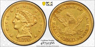 1870 $2.50 AU50