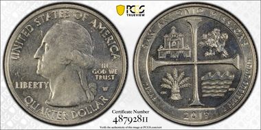 2019-W 25C San Antonio Missions NP MS64