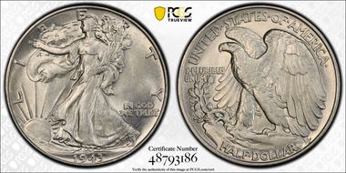 1943 50C AU58