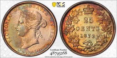 1872-H 25C Small 2 AU55