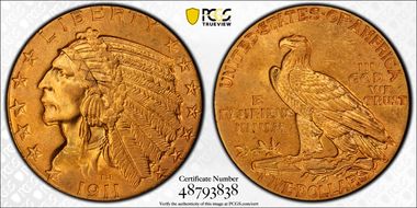 1911 $5 MS63
