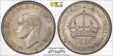 1938 Crown KM-34  Ag AU58