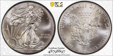 2015 $1 Silver Eagle MS70
