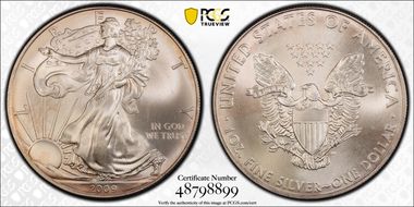 2009 $1 Silver Eagle MS68