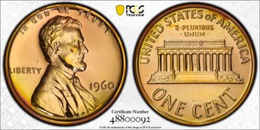 1960 1C Large Date PR66RD