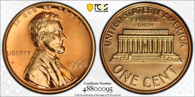 1960 1C Large Date PR66RD