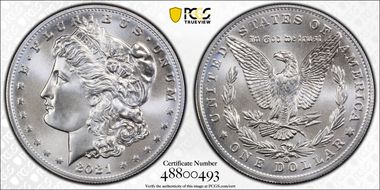 2021-CC Privy $1 Morgan Dollar 100th Anniversary MS69