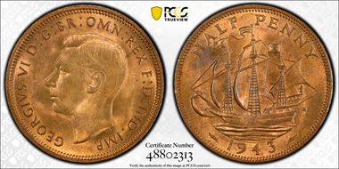 1943 1/2D S-4115 MS64RB