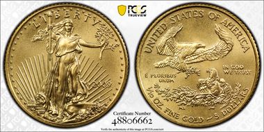 2009 $5 Gold Eagle MS70