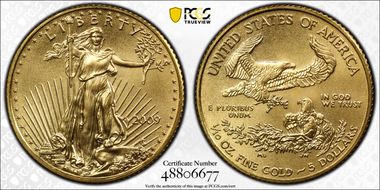 2009 $5 Gold Eagle MS70
