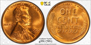 1955-D 1C MS65RD