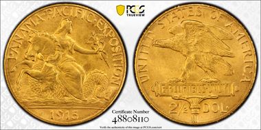 1915-S $2.50 Panama-Pacific MS66