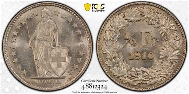 1910 B 1/2 Fr MS62