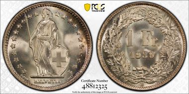 1939 B 1 Fr KM-24 Ag MS67