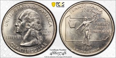 1999-D 25C Pennsylvania MS64