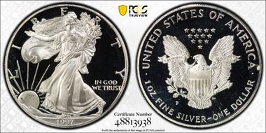 1997-P $1 Silver Eagle PR68DCAM