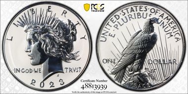 2023-S $1 Morgan Dollar Rev PR  Two-Coin Reverse Proof Set First Strike PR70
