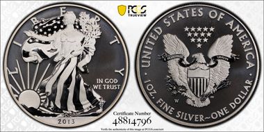 2013-W $1 Enhanced Silver Eagle West Point Mint Set SP70