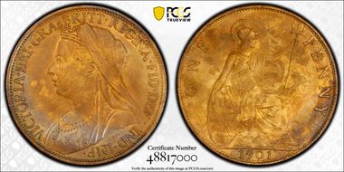 1901 1D S-3961 MS62RB