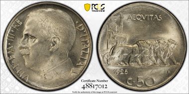 1925-R 50C KM-61.1  P/E MS62