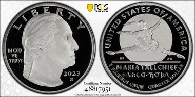 2023-S 25C Maria Tallchief-Silver Limited Edition Proof Set First Strike PR69DCAM