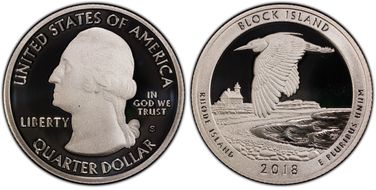 2018-S 25C Block Island NP-Silver Limited Edition Proof Set PR70DCAM