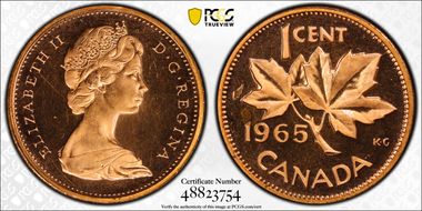 1965 1C Type 2, Sm Beads, Bl 5 PL65DCAM