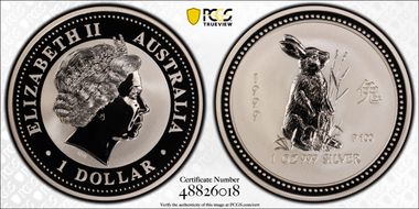 1999-P $1 Year of the Rabbit Ag MS69