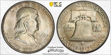 1948-D 50C MS65+ FBL