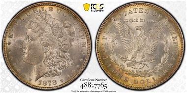 1878 7TF $1 Reverse of 1878 MS62