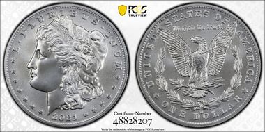 2021-O Privy $1 Morgan Dollar 100th Anniversary MS70