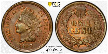 1907 1C MS64BN