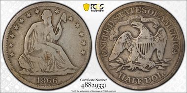1866-S 50C Motto VG10