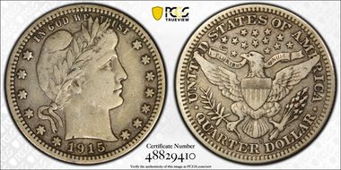 1915-S 25C VF25
