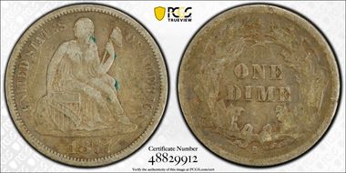 1877-S 10C F-105 VF20