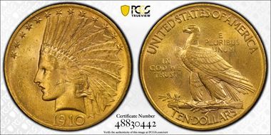 1910 $10 AU58