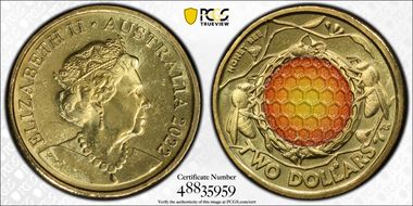2022 $2 Honey Bee Colorized MS66